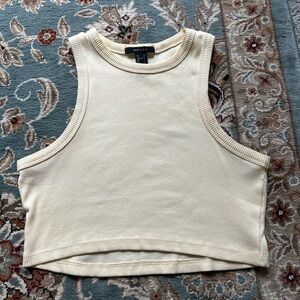 Forever 21 Cream Ribbed Tank Top